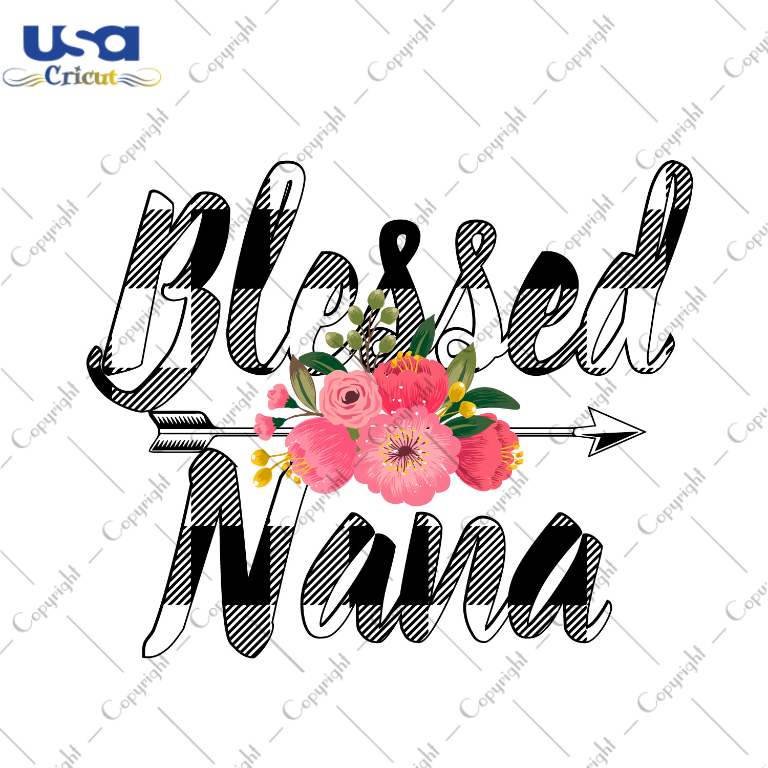 Blessed Nana Plaid Pattern Diy Crafts Svg Files For Cricut, Silhouette Sublimation Files - USA Cricut