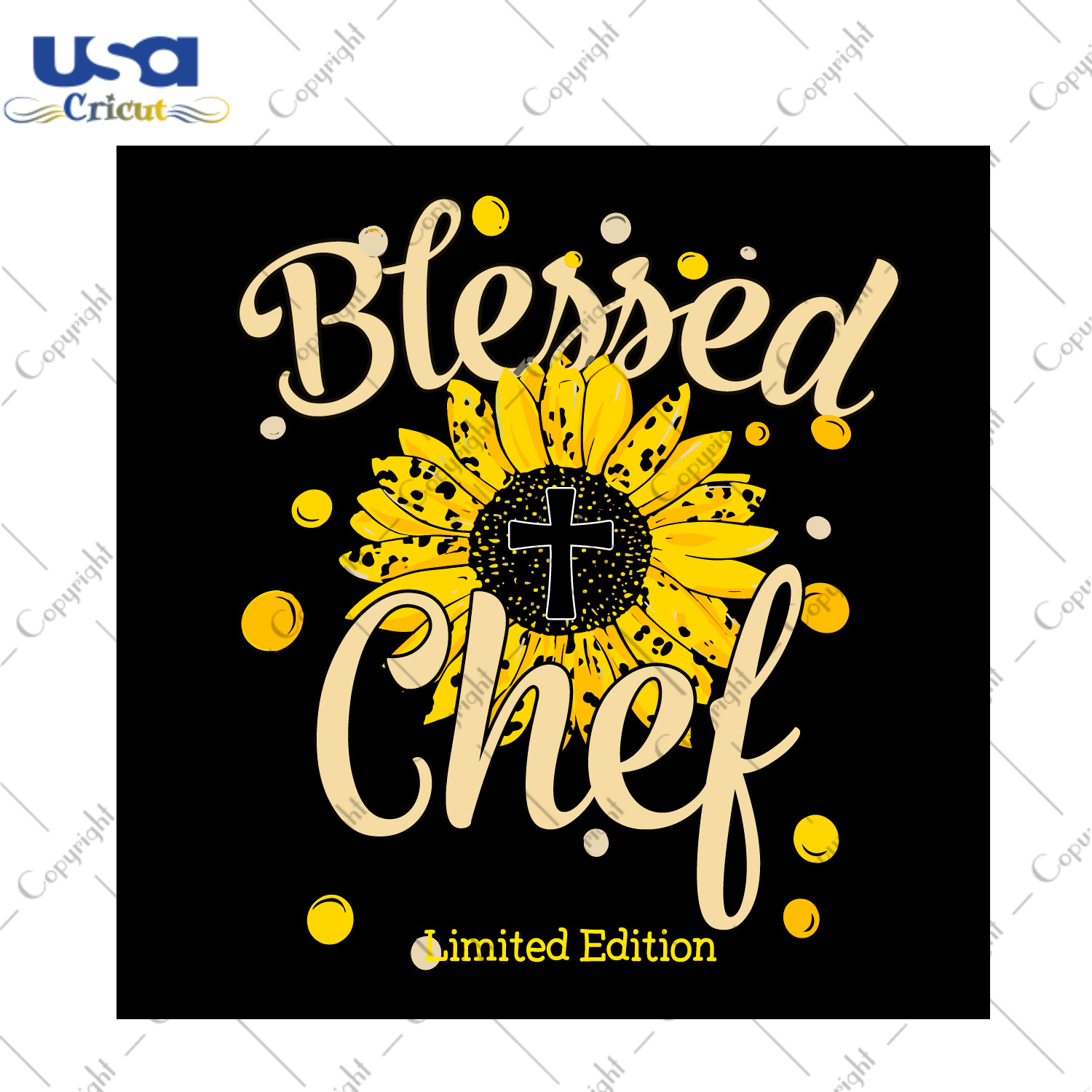 Sunflower Blessed Chef Diy Crafts Svg Files For Cricut, Silhouette Sublimation Files - USA Cricut