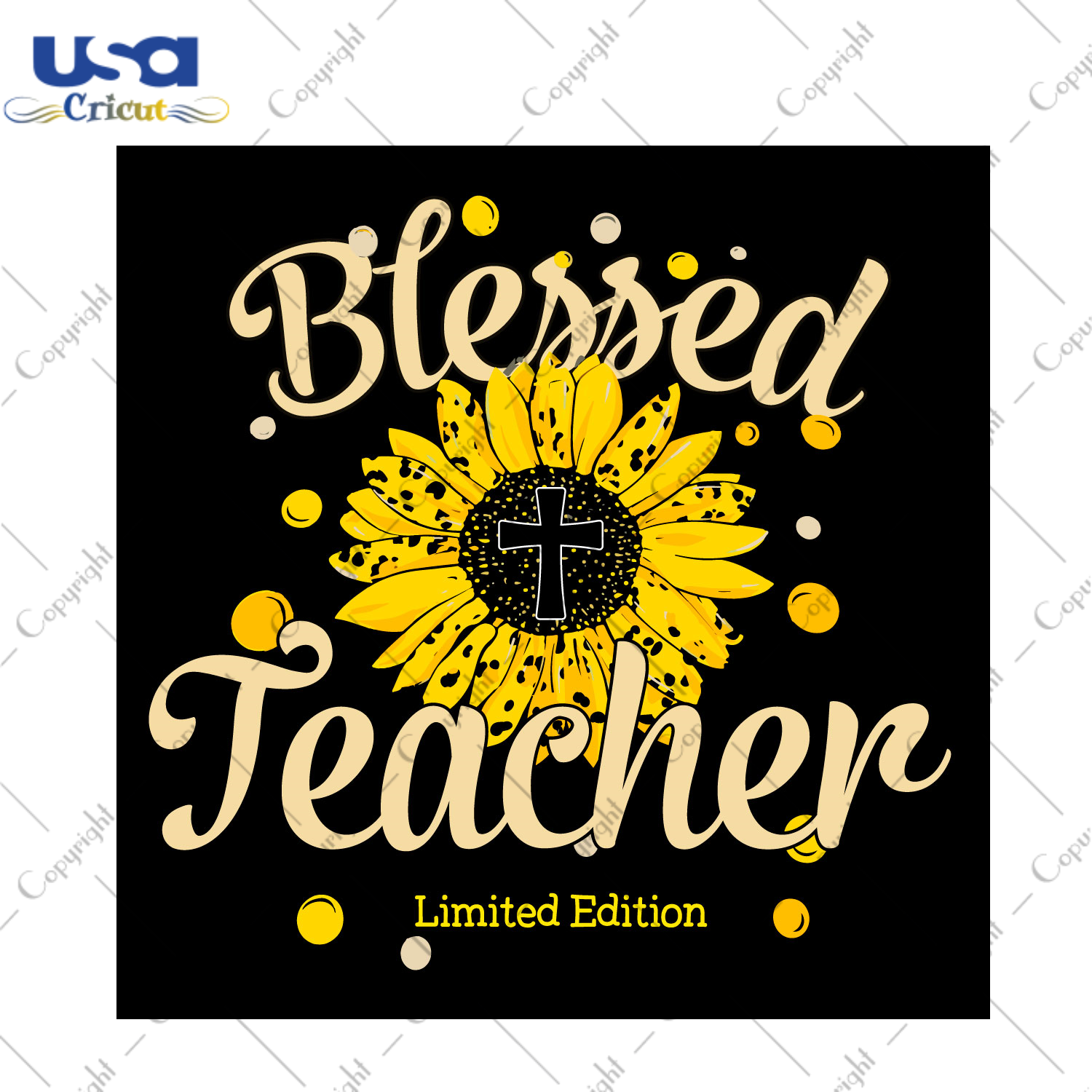 Sunflower Blessed Teacher Diy Crafts Svg Files For Cricut, Silhouette Sublimation Files - USA Cricut