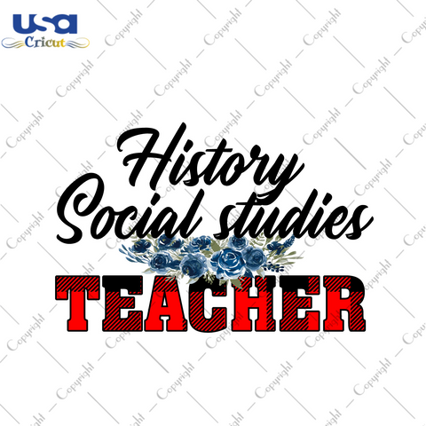 History Social Studies Teacher Red Plaid Pattern Diy Crafts Svg Files For Cricut, Silhouette Sublimation Files - USA Cricut