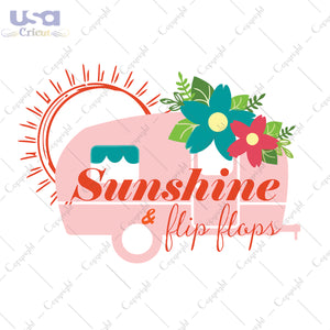 Sunshine And Flip Flops Svg, Trending Svg, Flip Flops, Hello Summer, Diy Crafts SVG Files For Cricut Instant Download File - USA Cricut