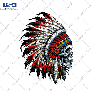 Indian Skull Embroidery Diy Crafts Svg Files For Cricut, Silhouette Sublimation Files - USA Cricut