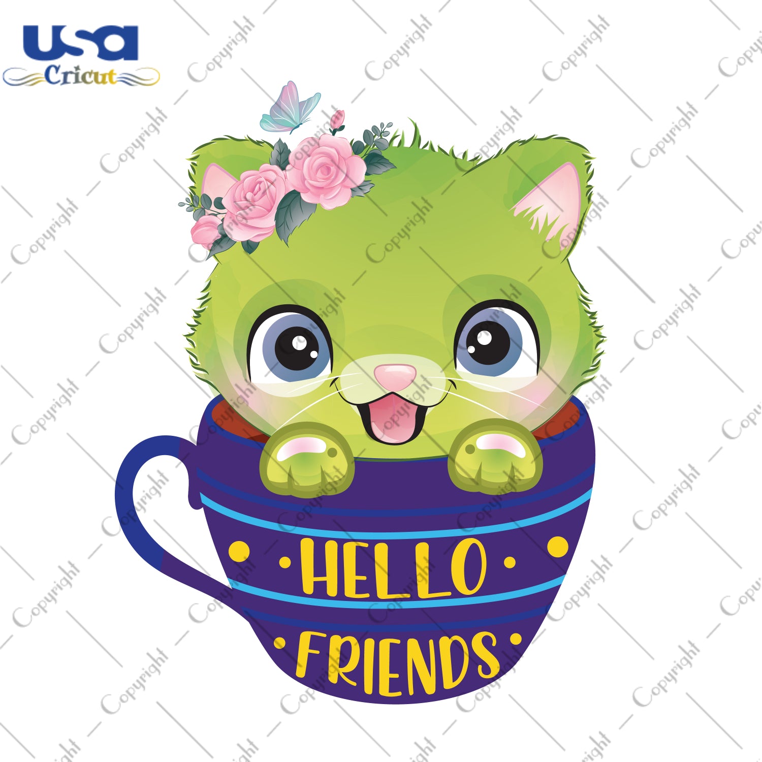 Hello Friends Gifts, Shirt For Cat Lover Svg File Diy Crafts Svg Files For Cricut, Silhouette Sublimation Files - USA Cricut