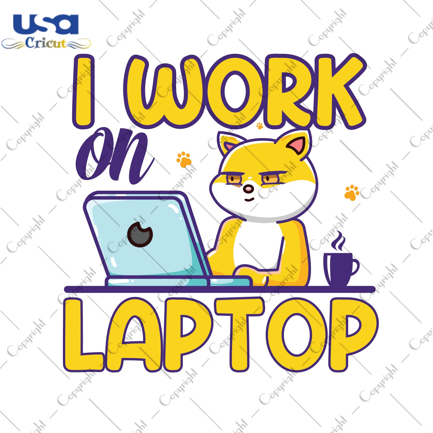 I Work On Laptop Gifts, Shirt For Cat Lover Svg File Diy Crafts Svg Files For Cricut, Silhouette Sublimation Files - USA Cricut