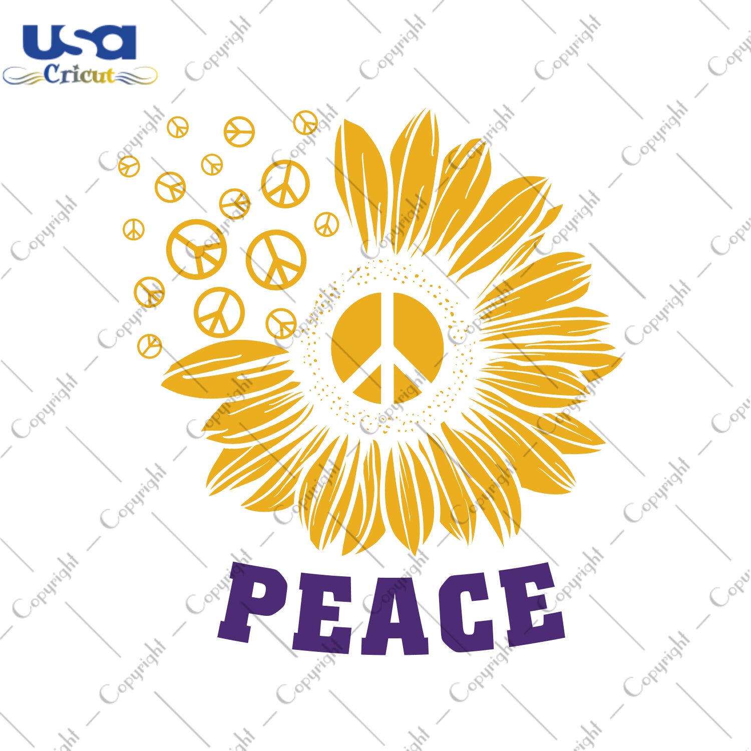 Peace Sunflower Gifts, Shirt For Hippie Svg File Diy Crafts Svg Files For Cricut, Silhouette Sublimation Files - USA Cricut