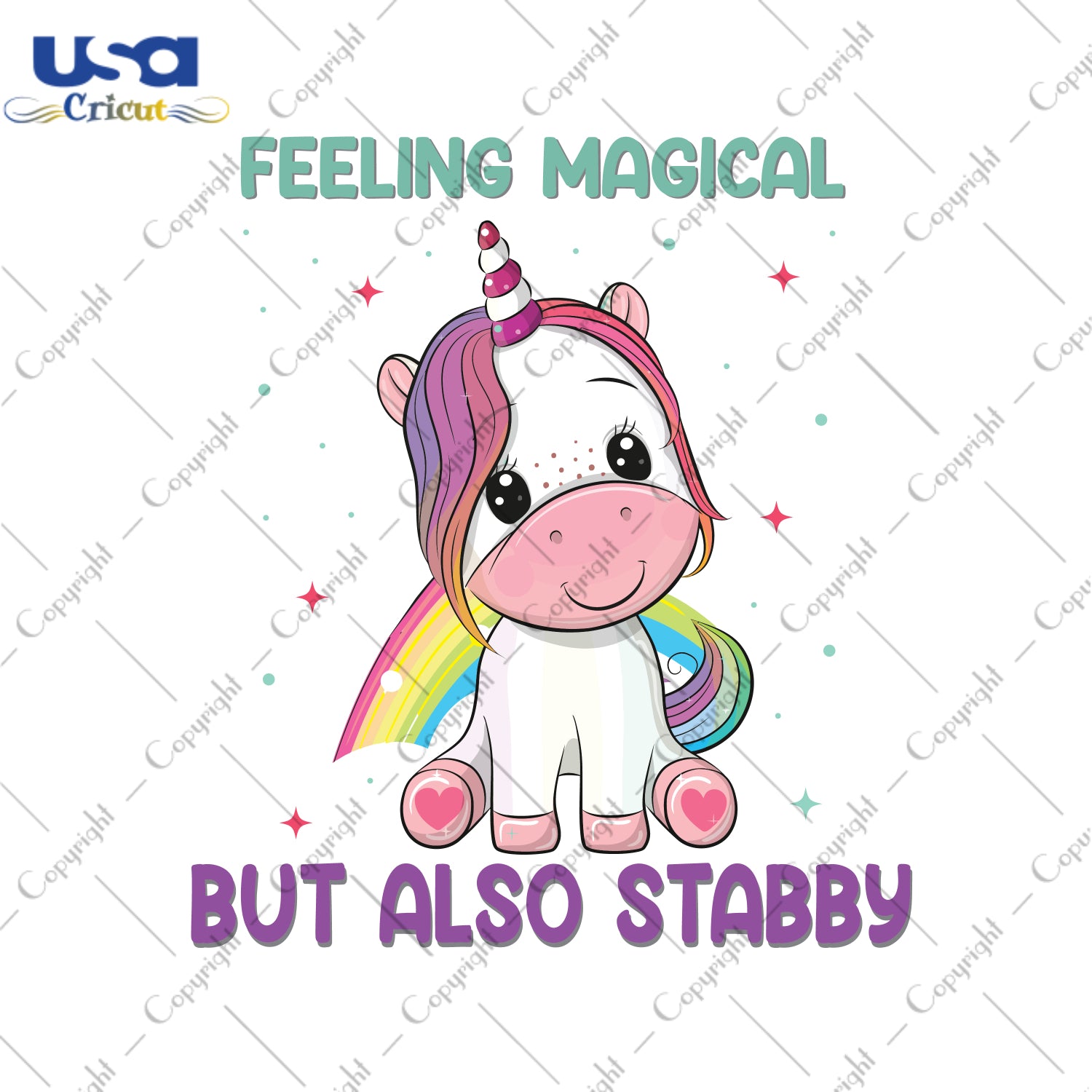 Feeling Magical But Also Stabby Unicorn Gifts, Unicorn Shirt For Kids Svg File Diy Crafts Svg Files For Cricut, Silhouette Sublimation Files - USA Cricut