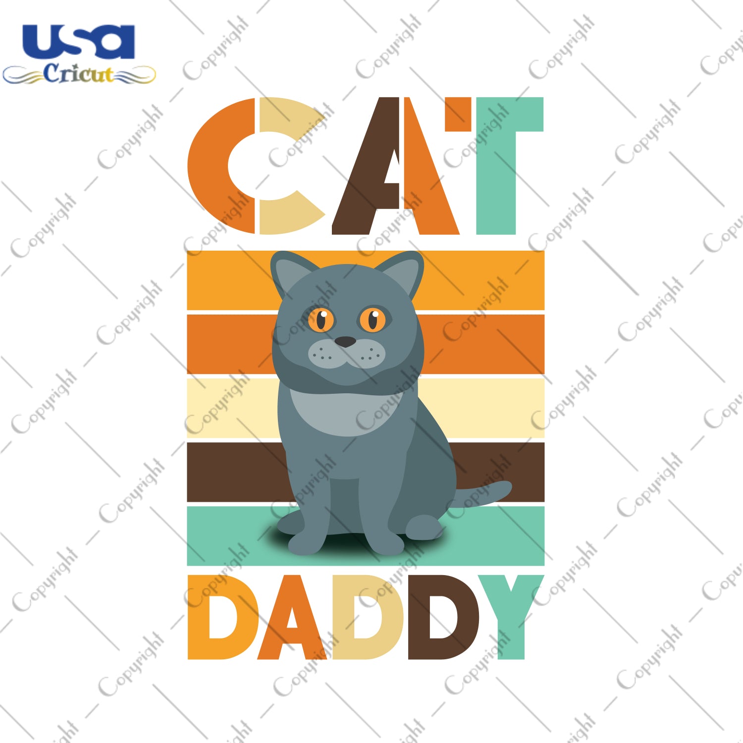 Cat Daddy Father's Day Gifts, Shirt For Dad Svg File Diy Crafts Svg Files For Cricut, Silhouette Sublimation Files - USA Cricut