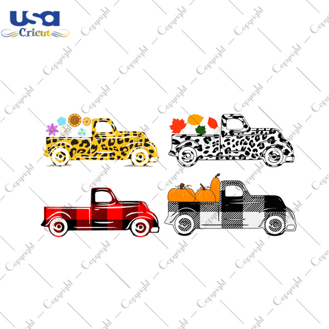 Autumn Pickup Truck Bundle Diy Crafts Svg Files For Cricut, Silhouette Sublimation Files - USA Cricut