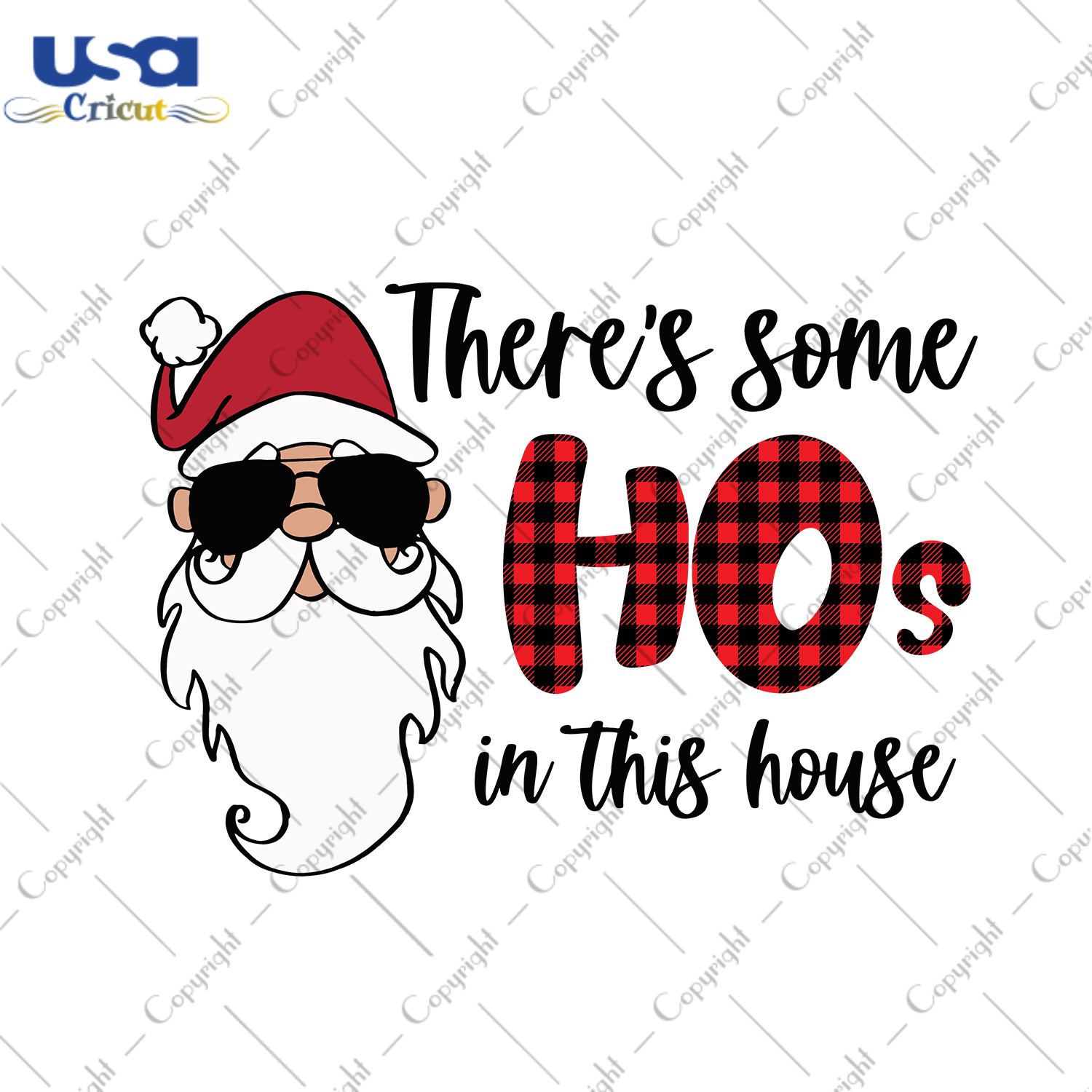 Theres Some Hos In This House Santa Svg, Christmas Svg, Xmas Sv,g Christmas Goft, Merry Christmas, Laughing Santa, Santa Svg, Christmas Jokes, Ho Ho Ho, Santa Claus, Hos Svg, Jolly Santa Svg 