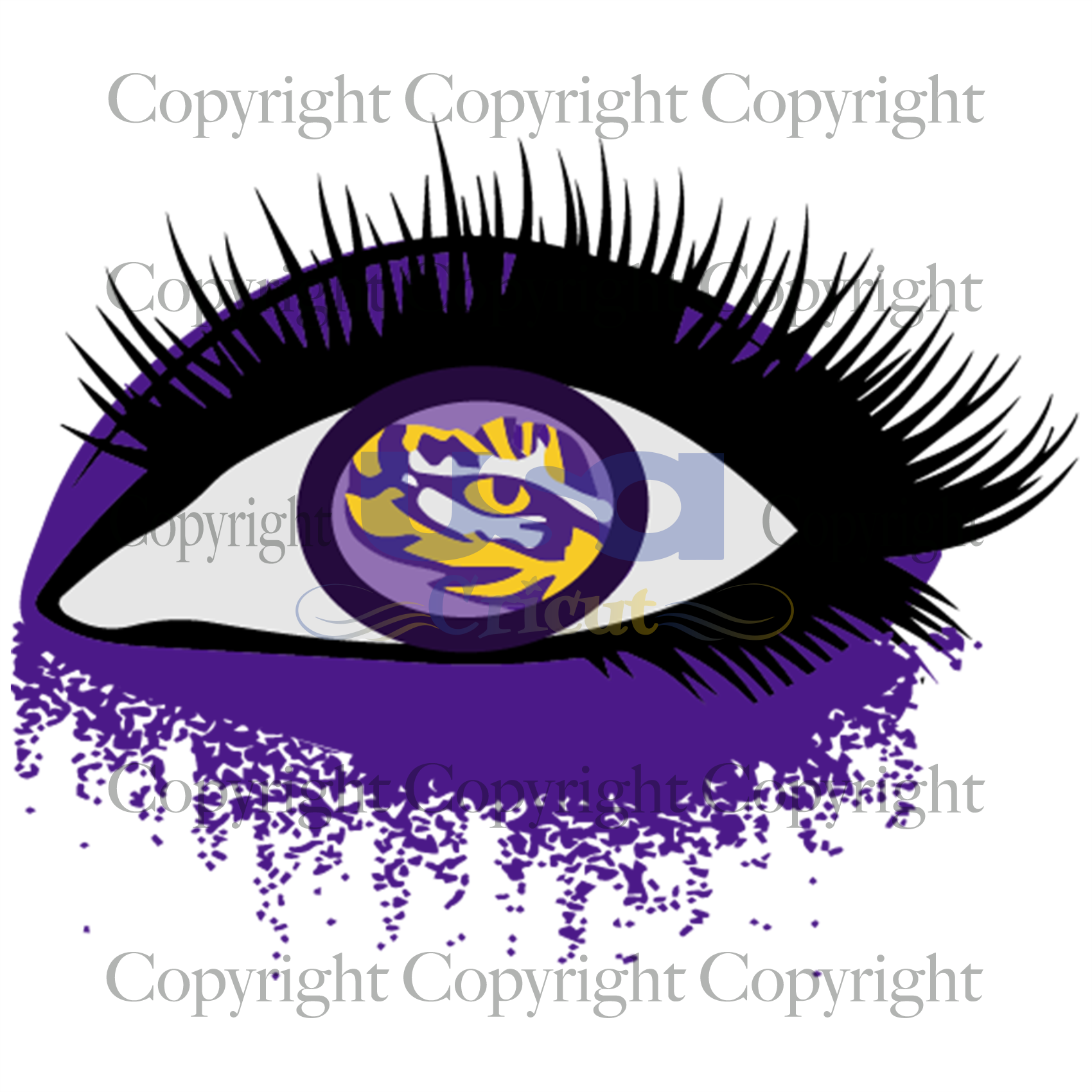 Tigers In Purple Dripping Eyes Svg, Sport Svg, Lsu Tigers Logo Design,SVG files for cricut Instant Download Version - USA Cricut