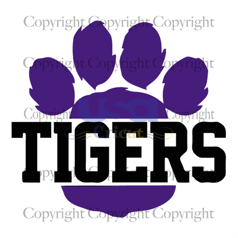 Tigers Paw Svg, Sport Svg, Cute Tigers Design, Tigers Lover, SVG files for cricut Instant Download Version - USA Cricut