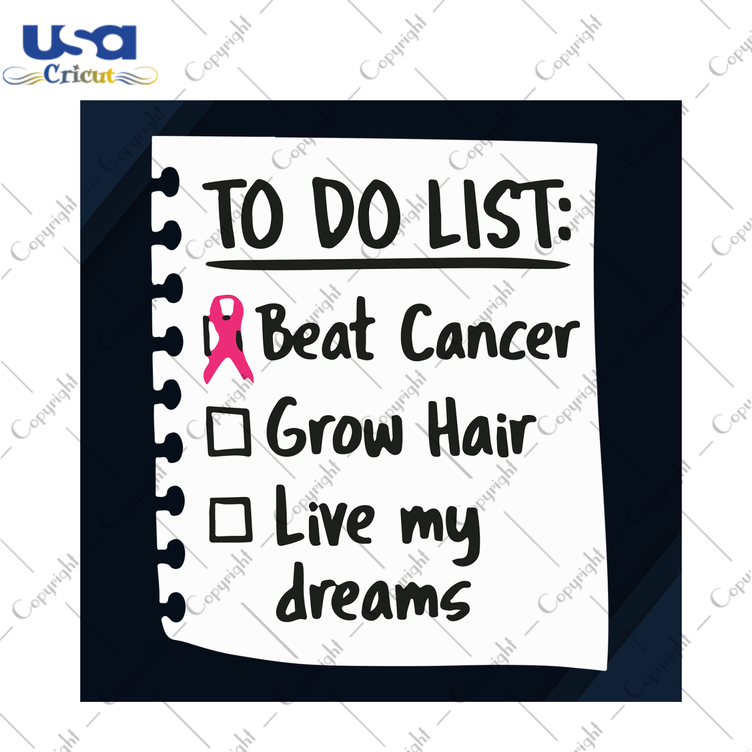 To Do List Breast Cancer Gift Diy Crafts Svg Files For Cricut, Silhouette Sublimation Files