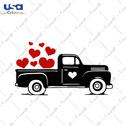 Truck With Heart Svg, Valentine Svg, Valentine Heart Truck, Valentine Truck Svg, Black Truck Svg, Happy Truck, Happy Valentines Svg Cricut, Heart Svg, Valentines Quotes, Love Svg, Valentine Gift Ideas, Couple Gifts Svg, Heart Love Svg, svg cricut,