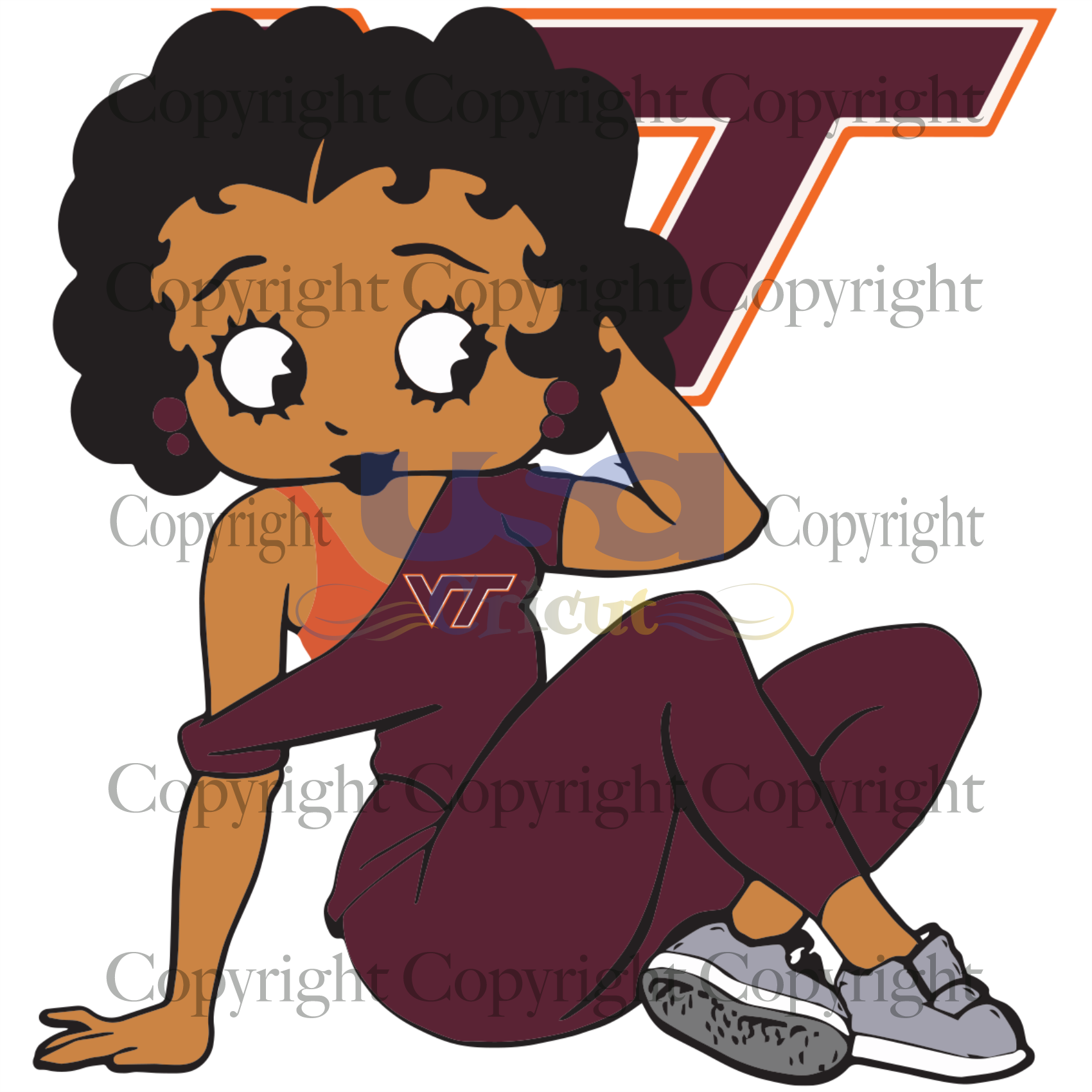 VT Betty Boop, Sport Svg, Football Svg, Betty Boop Svg, Diy Crafts SVG Files For Cricut Instant Download File - USA Cricut