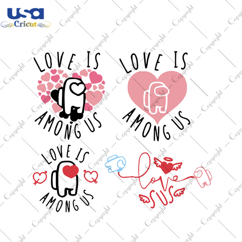 Valentine Among Us Bundle Svg, Valentine Svg, Valentines Day Svg, Among Us Svg, Among Us Bundle Svg, Cute Among Us Svg, Among Us Game Svg, Video Game Svg, Valentine Gifts, Valentine Among Us Svg