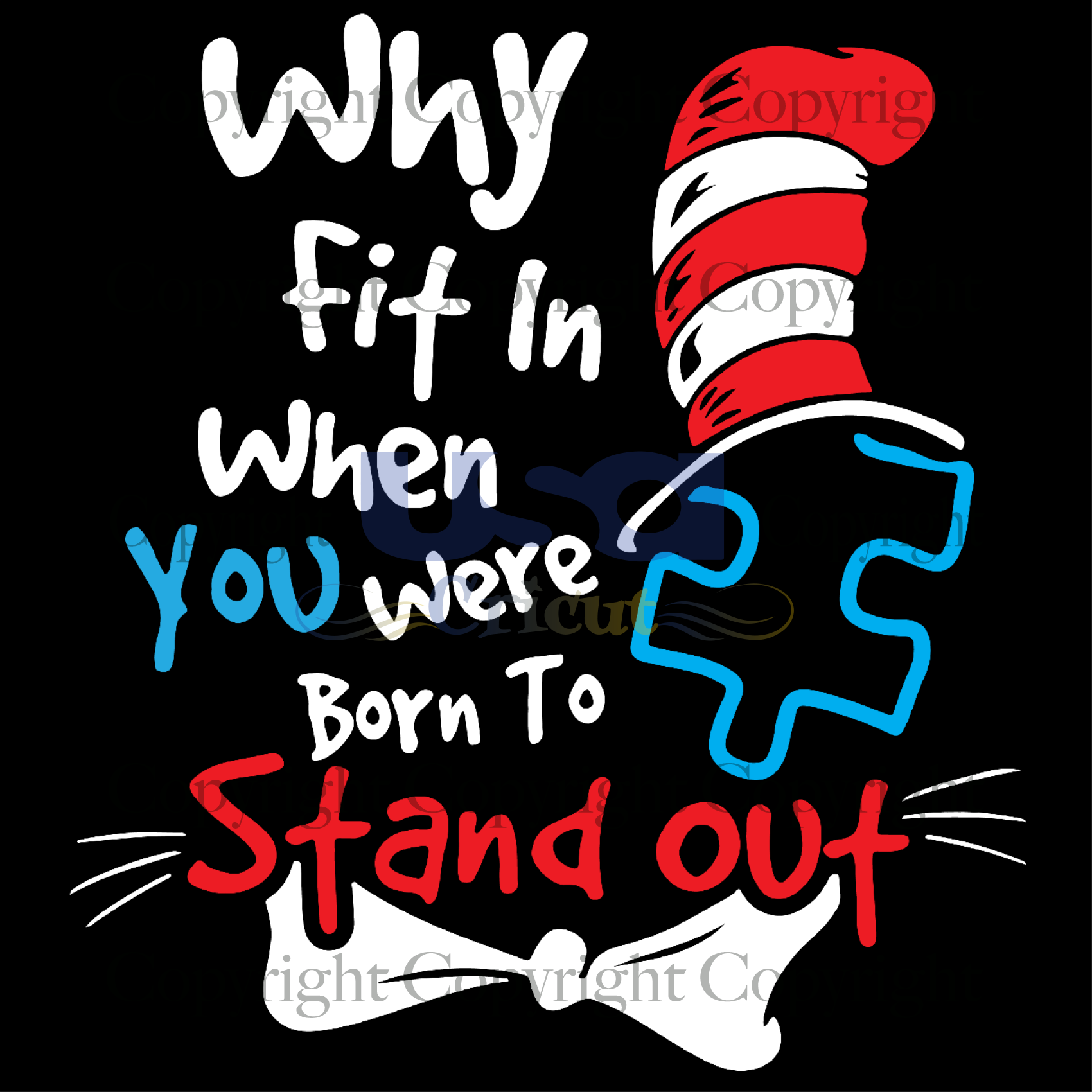 Why Fit In, Dr. Seuss Svg, Reading Festival, Dr. Seuss Fabric, Diy Crafts SVG Files For Cricut, Silhouette Sublimation Files Shirt Design Ideas  Instant Download - USA Cricut