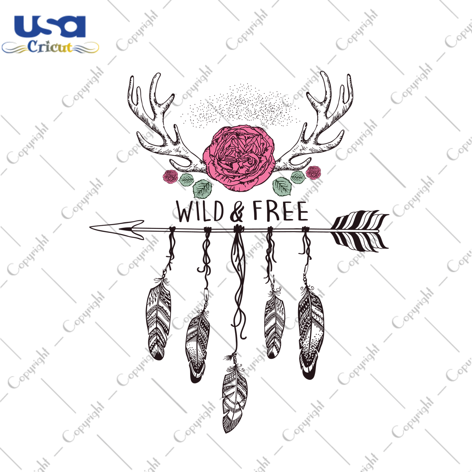 Wild And Free, Trending Svg, Trending Now, Trending, Reindeer, Reindeer Svg, Diy Crafts, Svg Files, Silhouette Files, Cameo Htv, Prints, Shirt Design, Svg Files For Cricut, Printable - USA Cr