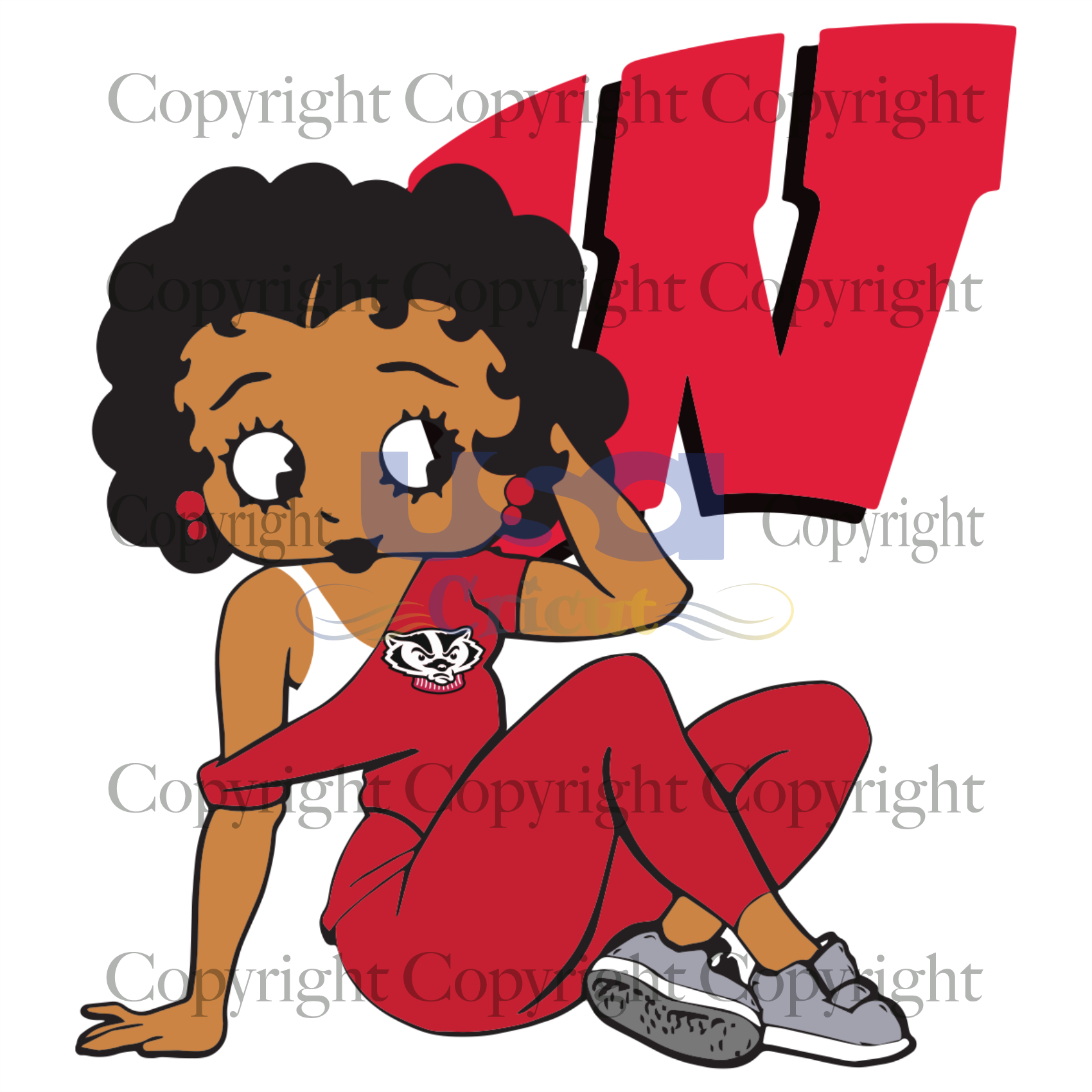 Wisconsin Badgers Betty Boop, Sport Svg, Football Svg, Betty Boop Svg, Diy Crafts SVG Files For Cricut Instant Download File - USA Cricut