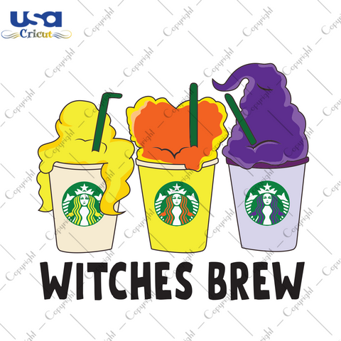 Witches Brew, Halloween Svg, For Halloween, Halloween Design, Happy Halloween, Halloween Gift, Halloween Shirt, Starbucks Svg, Starbuck Design, Starbuck Cup, Witch Svg, Beautiful Witch - USA 