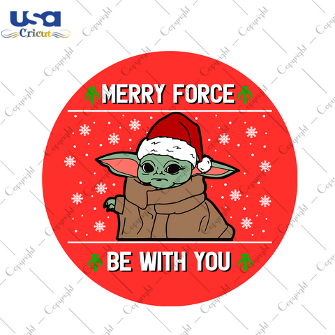 Yoda Merry Force Be With You Svg, Christmas Svg, Xmas Svg, Christmas Gift, Merry Christmas, Baby Yoda Svg, Yoda Svg, May The Force Be With You, Christmas Yoda, Force Svg, Star Wars, Yoda Star