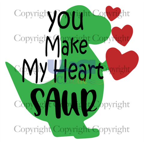 You Make My Heart dinosaur Svg, Valentine Svg, Saur Love Svg, Diy Crafts SVG Files For Cricut, Silhouette Sublimation Files Shirt Design Ideas  Instant Download - USA Cricut